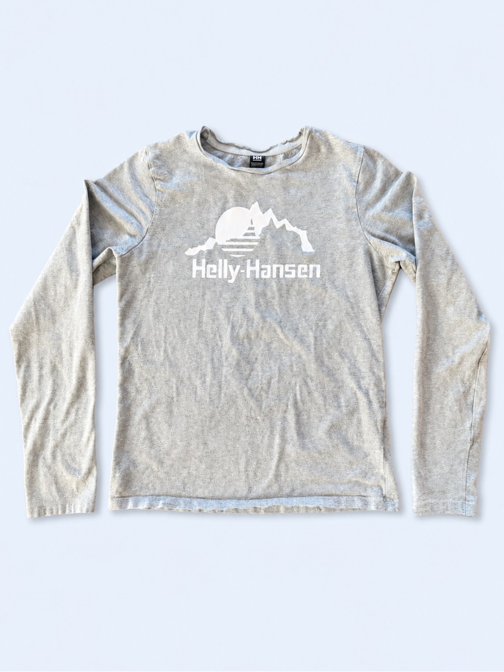 Helly Hansen Light Gray Crew Neck Long Sleeve T-Shirt, Kids 12